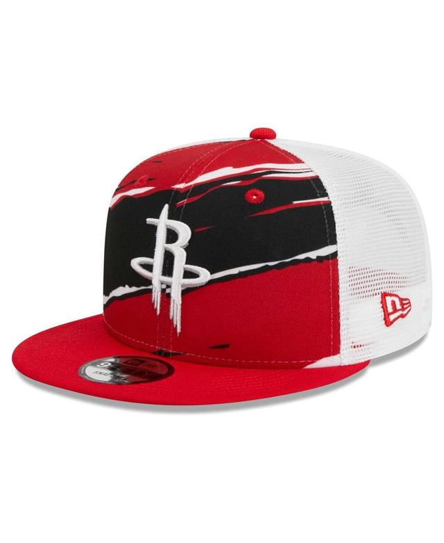 Mens New Era Red Houston Rockets Tear Trucker 9FIFTY Adjustable Hat - Red Product Image