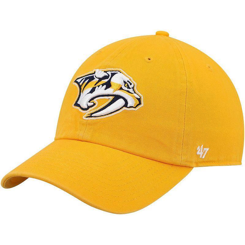 Mens 47 Gold Nashville Predators Clean Up Adjustable Hat Product Image