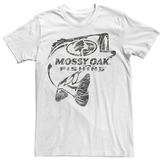 Mens Mossy Oak Fishing Bass Gray Water Surface Logo Graphic Tee Product Image