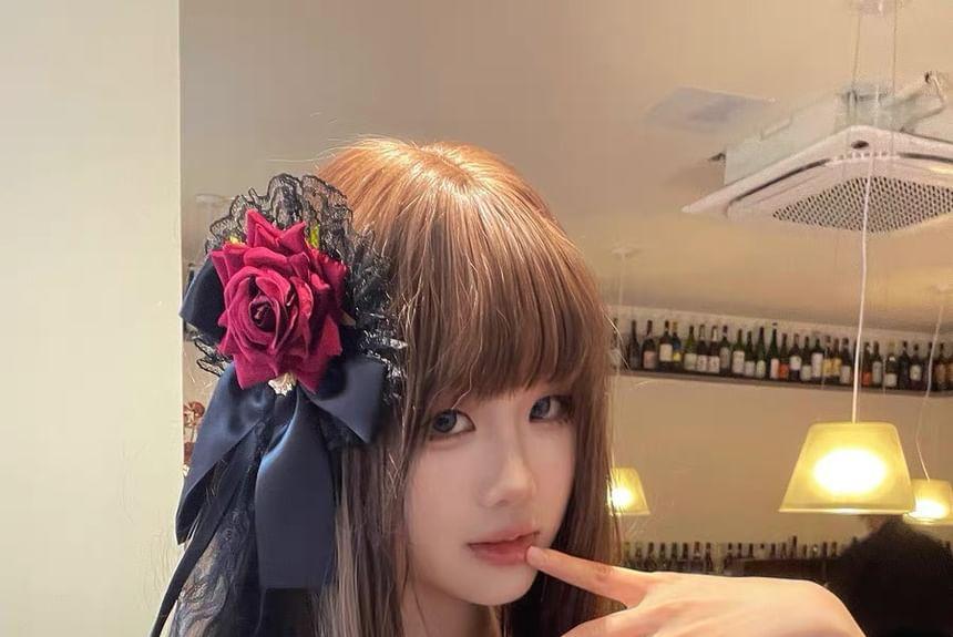 Rose Bow Lace Hair Clip Product Image