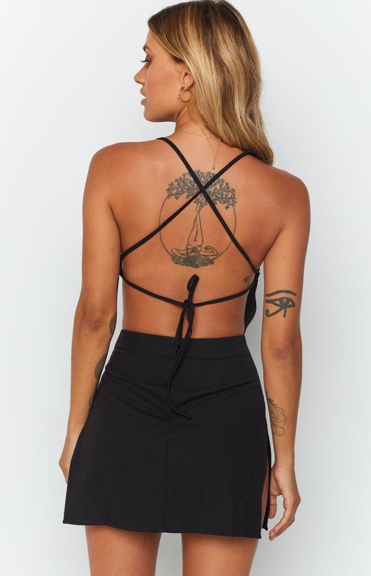 Amara Backless Mini Dress Black Product Image