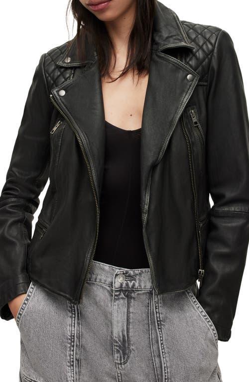 Womens Cargo Leather Biker Jacket product image