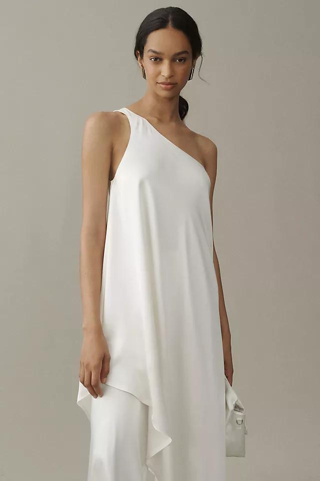 Norma Kamali One-Shoulder Diagonal Satin Tunic Product Image