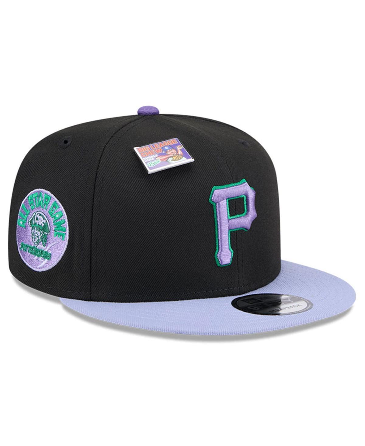 New Era Mens Black Pittsburgh Pirates Grape Big League Chew Flavor Pack 9FIFTY Snapback Hat - Black, Purple Product Image