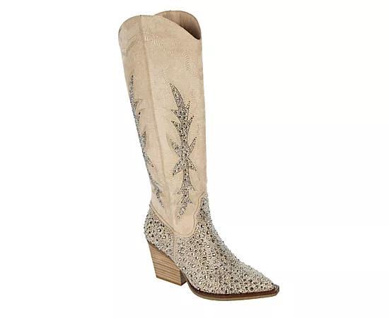 madden girl Apple Womens Embellished Western Boots Brown Team Product Image