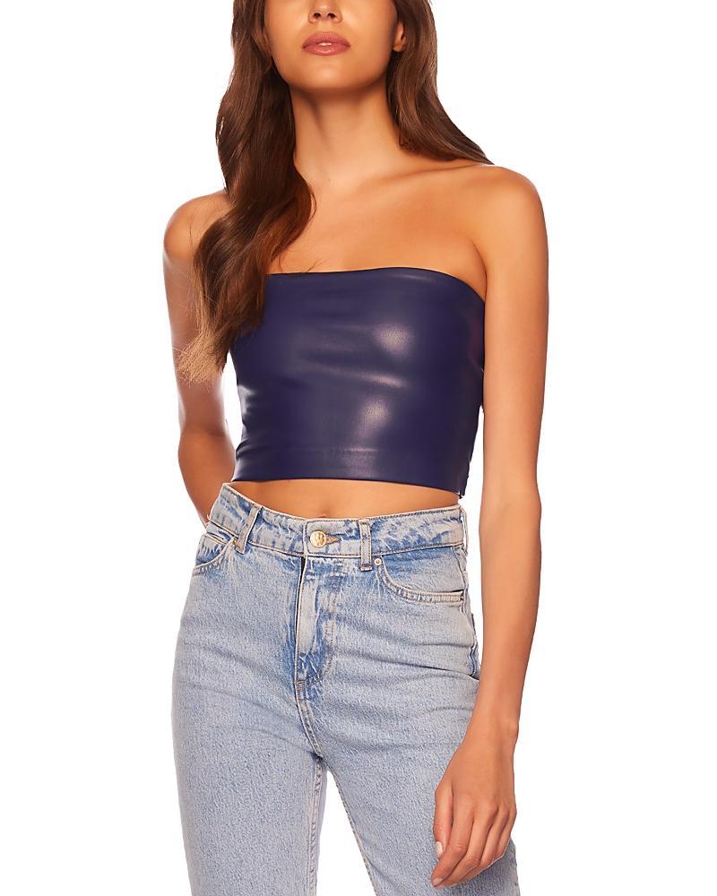 Susana Monaco Faux Leather Crop Tube Top Product Image