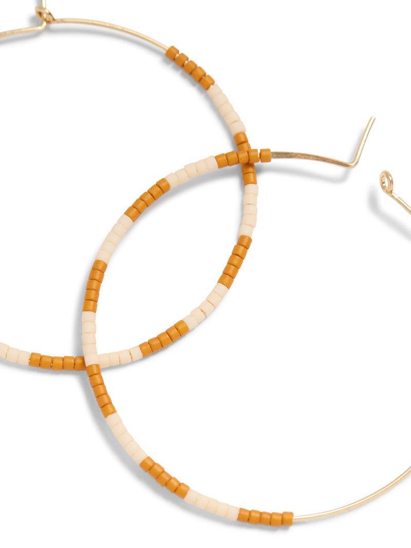 Faherty X Beyond The Sea Hoop Earring - Golden Ochre Stripe Product Image