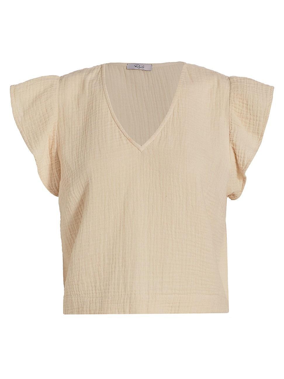 Womens Miley Ruffled V-Neck Top Product Image