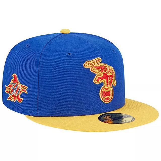 Mens New Era Royal/Yellow Oakland Athletics Empire 59FIFTY Fitted Hat Product Image