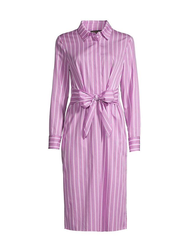 Womens Striped Tie-Front Shirtdress Product Image