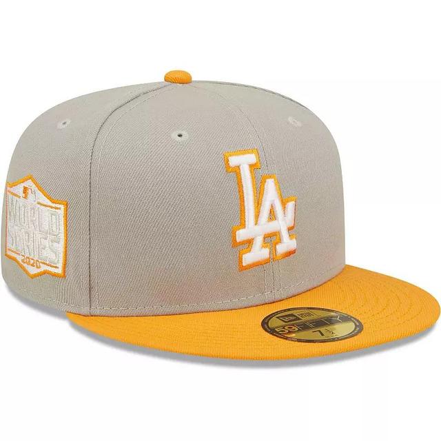 Mens New Era Gray/Orange Los Angeles Dodgers 2020 World Series Cooperstown Collection Undervisor 59FIFTY Fitted Hat Product Image