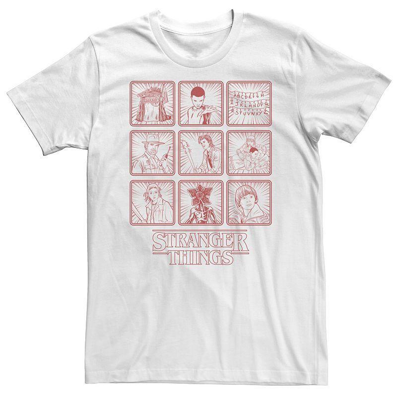 Big & Tall Netflix Stranger Things Red Line Art Box Up Tee, Mens Product Image