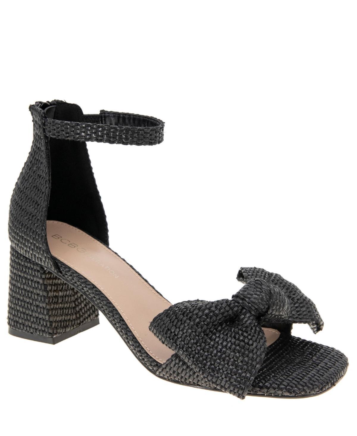 BCBGeneration Womens Dappel Raffia Block Heel Sandals Product Image