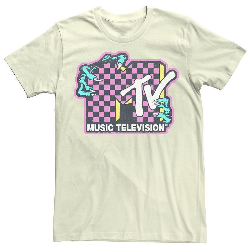 Mens MTV Checkered Faded Logo Zombie Hands Tee Product Image