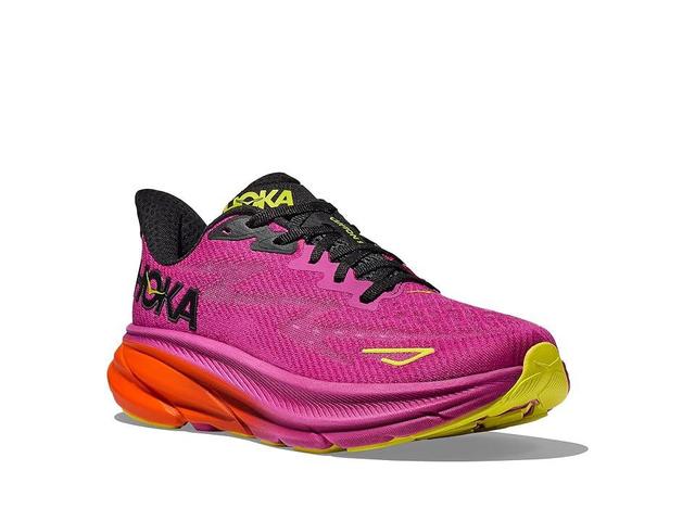 Hoka Women's Clifton 9 (Fuchsia/Black) Women's Shoes Product Image