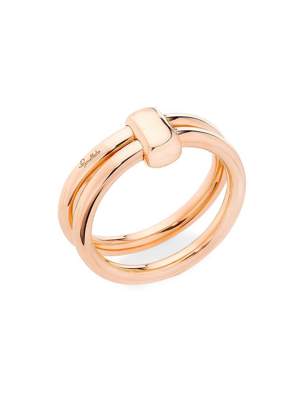 Womens Together 18K Rose Gold Linked Double Ring Product Image