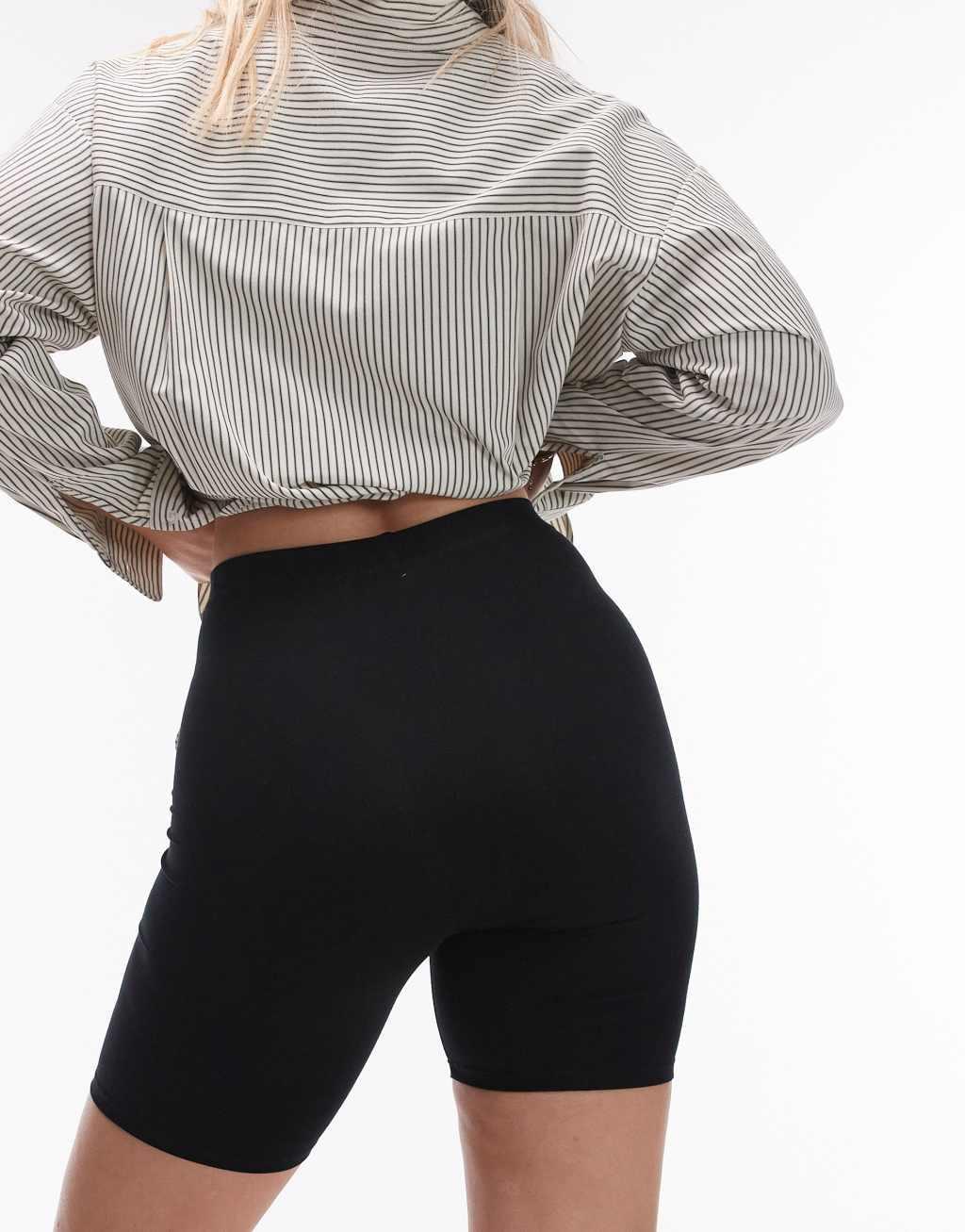 Topshop Hourglass basic legging shorts in black Product Image