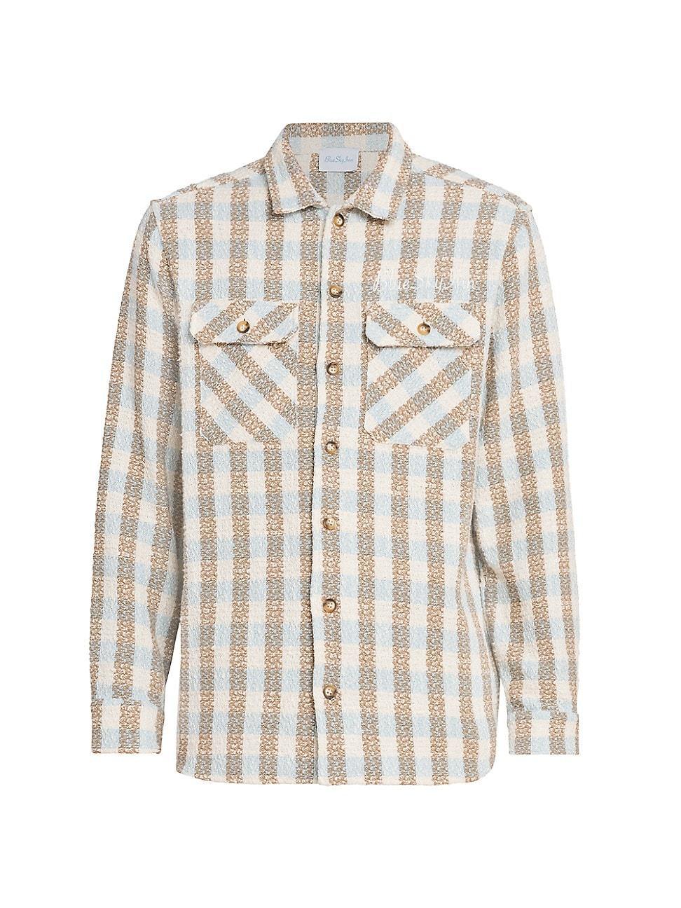 Mens Checked Boucl Wool-Blend Button-Front Shirt Product Image