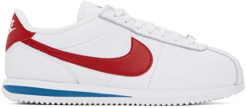 NIKE Cortez Basic Leather Sneaker In White Product Image