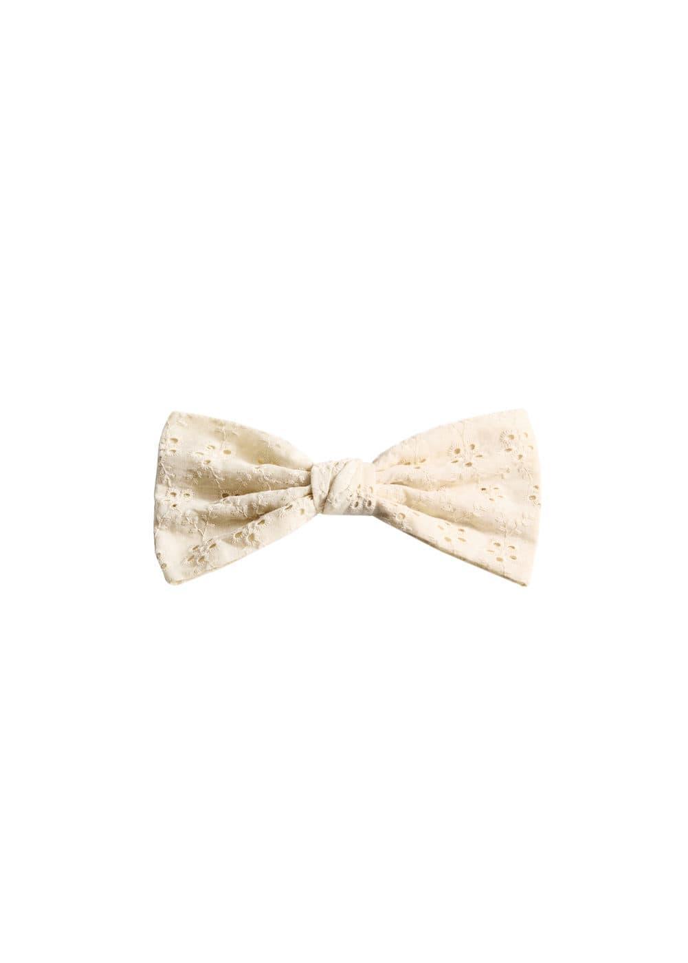 MANGO - Embroidered bow barrette - One size - Women Product Image
