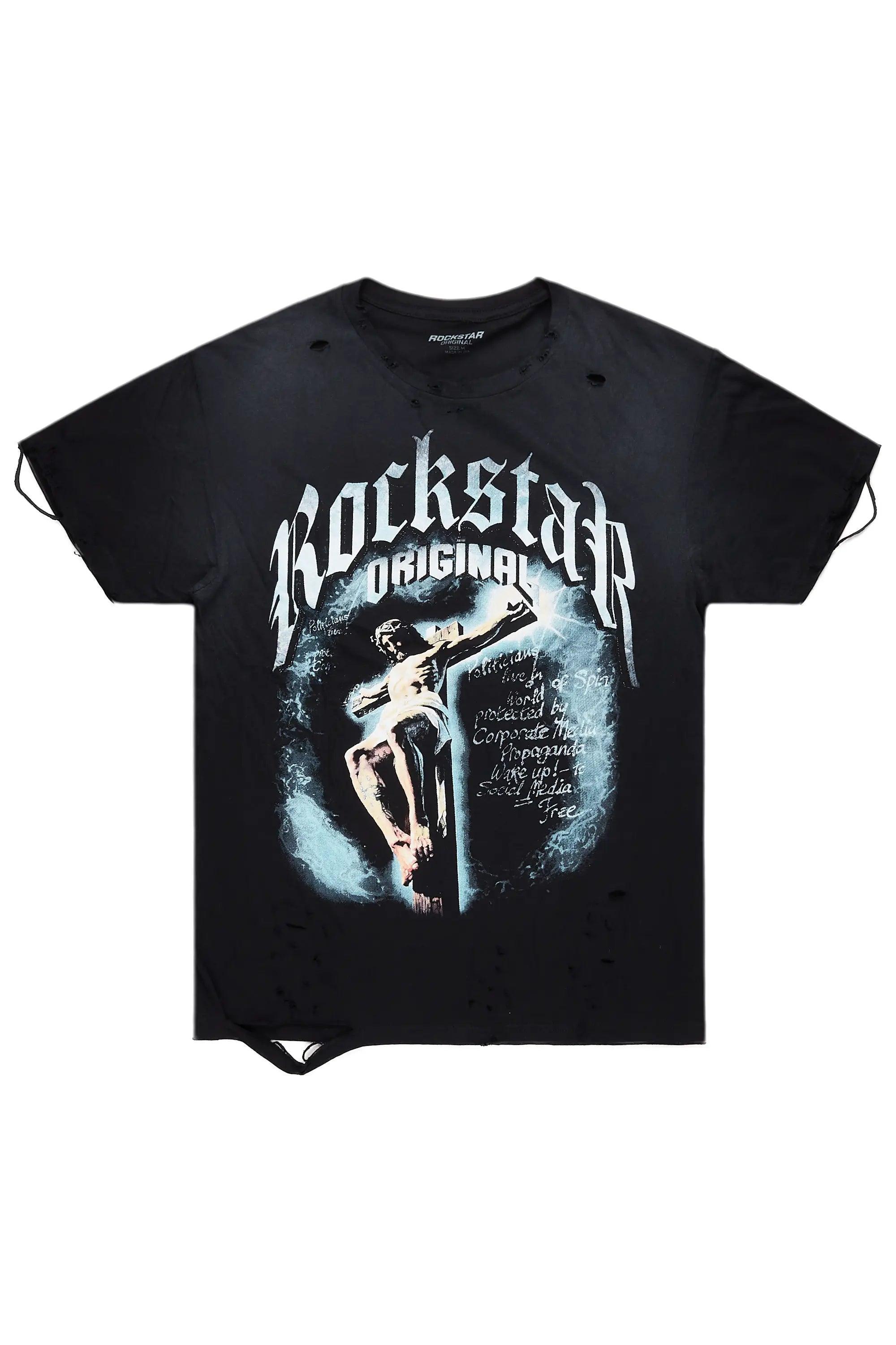 Sabian Black Graphic Oversized T-Shirt Male Product Image