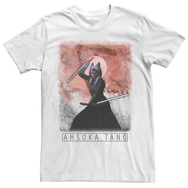 Big & Tall Star Wars: The Mandalorian Ahsoka Tano Painted Portrait R13 Tee, Mens Product Image