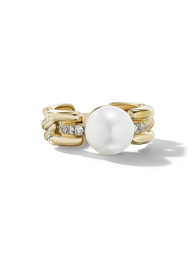 Womens DY Madison Pearl Ring In 18K Yellow Gold Product Image