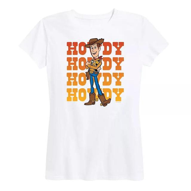 Disney / Pixars Toy Story Woody Womens Howdy Graphic Tee, Girls Heather Grey Product Image