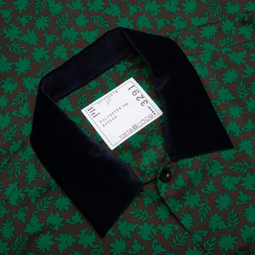 Floral Print Shirt - Green Male Product Image