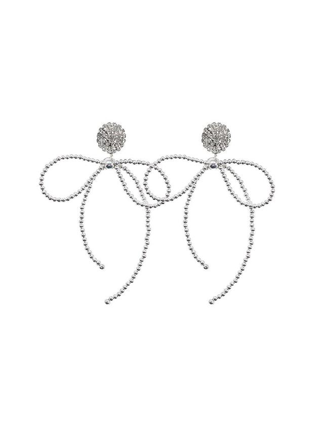 Womens toile Lucia Silvertone & Rhinestone Earrings Product Image