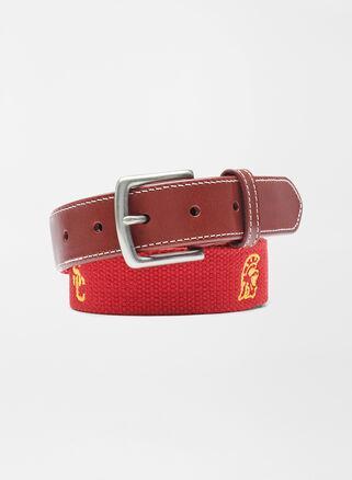 Peter Millar Mens Southern California Belt | Color: Crimson | Size: 40 Product Image