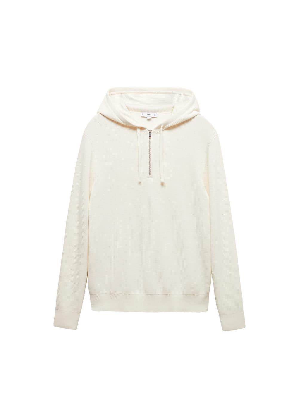 MANGO MAN - Hooded knit sweatshirt off whiteMen Product Image