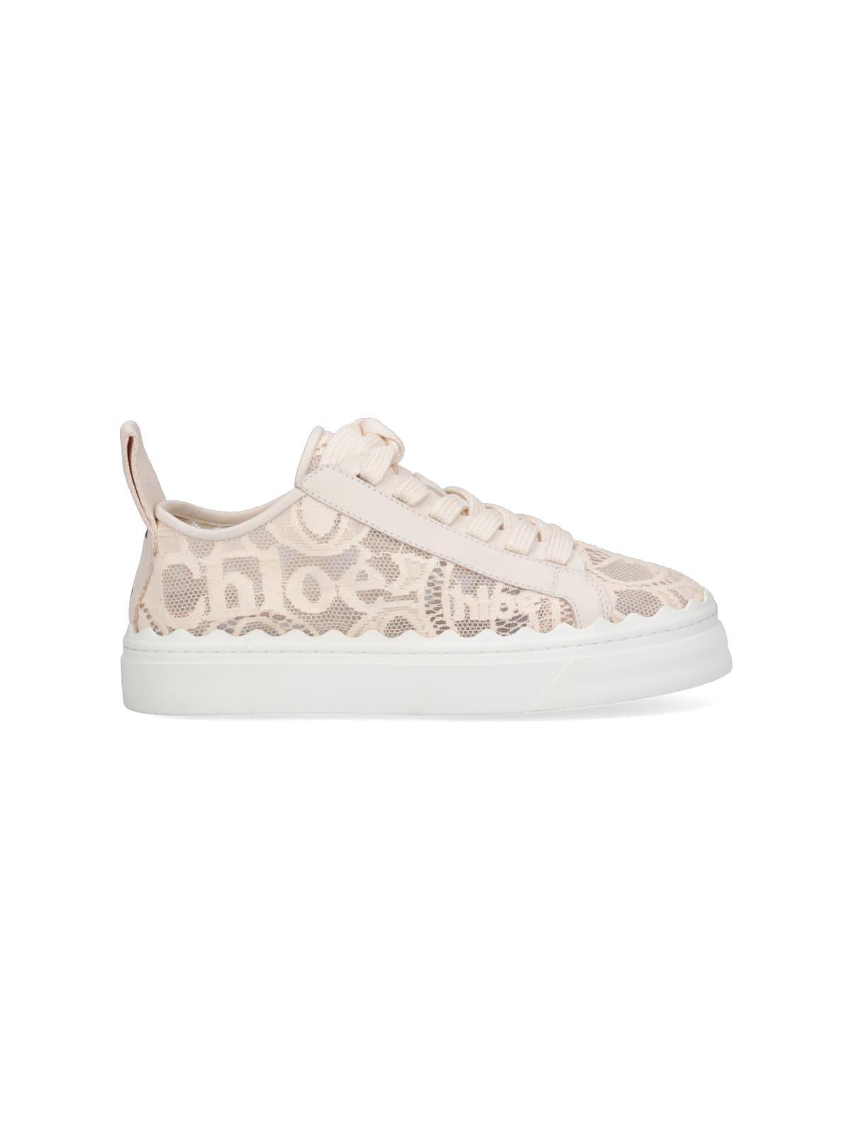 Beige Lace Lauren Sneakers In Neutral Product Image