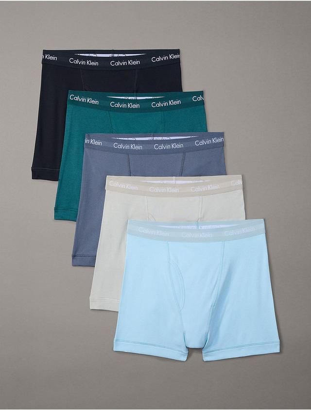 Calvin Klein Mens Cotton Classics 5-Pack Boxer Brief - Blue - L Product Image