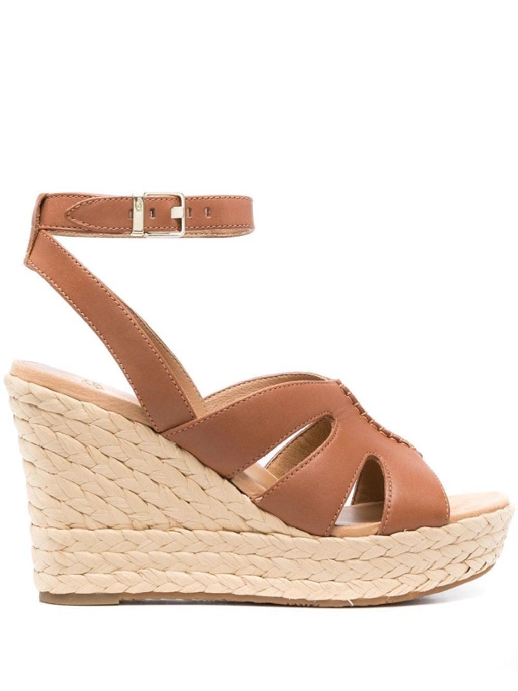 UGG Braided-wedge Heeled Sandals In Brown Product Image