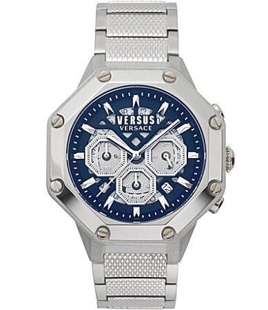 Versus Versace Mens Palestro Silver Stainless Steel Watch 45MM Product Image