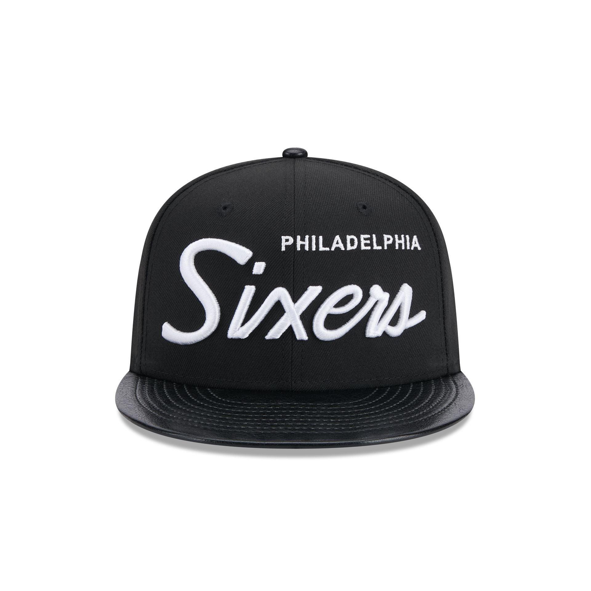 Philadelphia 76ers Faux Leather Visor 9FIFTY Snapback Hat Male Product Image