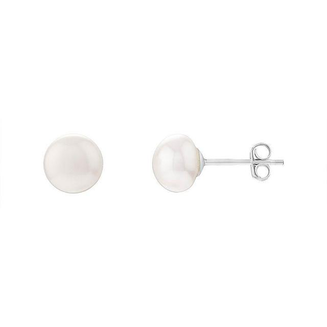 PRIMROSE White Cultured Freshwater Pearl Stud Earrings, Womens Sterling Silver Product Image