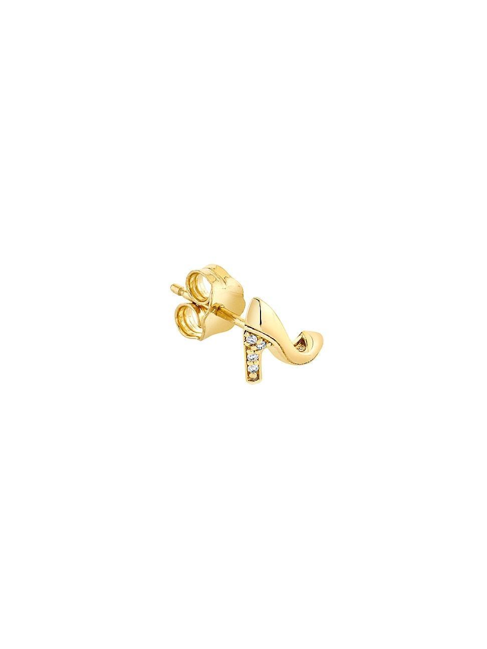 Womens 14K Yellow Gold & 0.02 TCW Diamond Stiletto Stud Earring Product Image