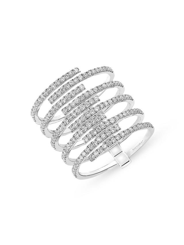 Womens Gatsby 18K White Gold & Diamond Cage Ring Product Image