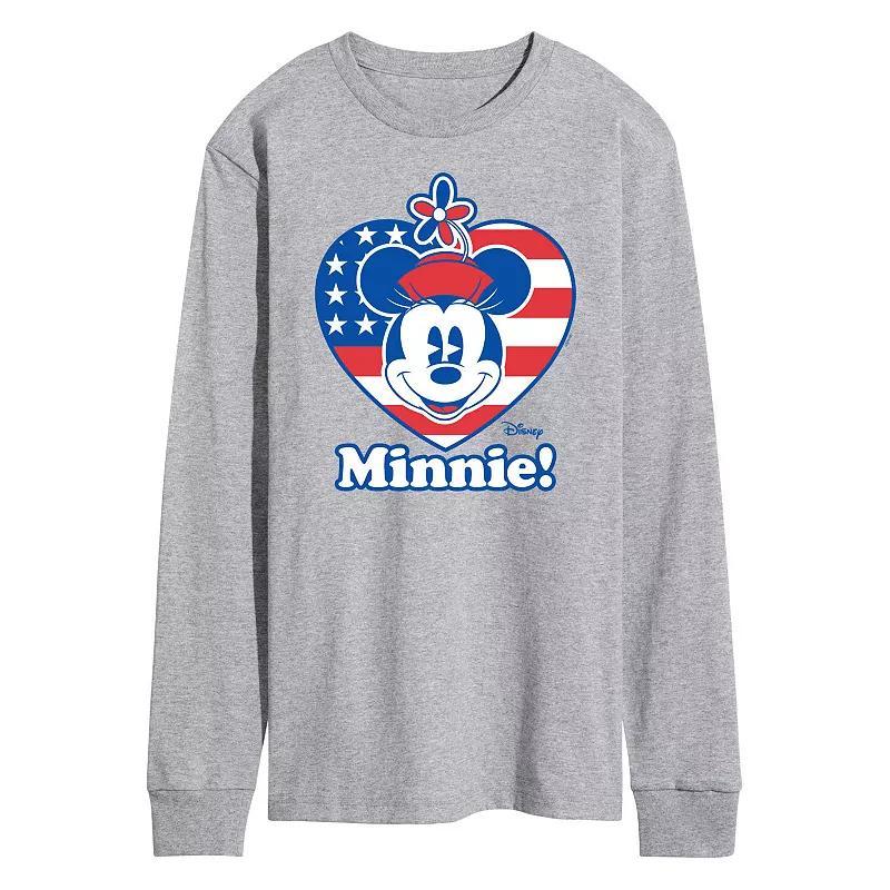 Disneys Minnie Mouse Mens Flag Heart Long Sleeve Product Image