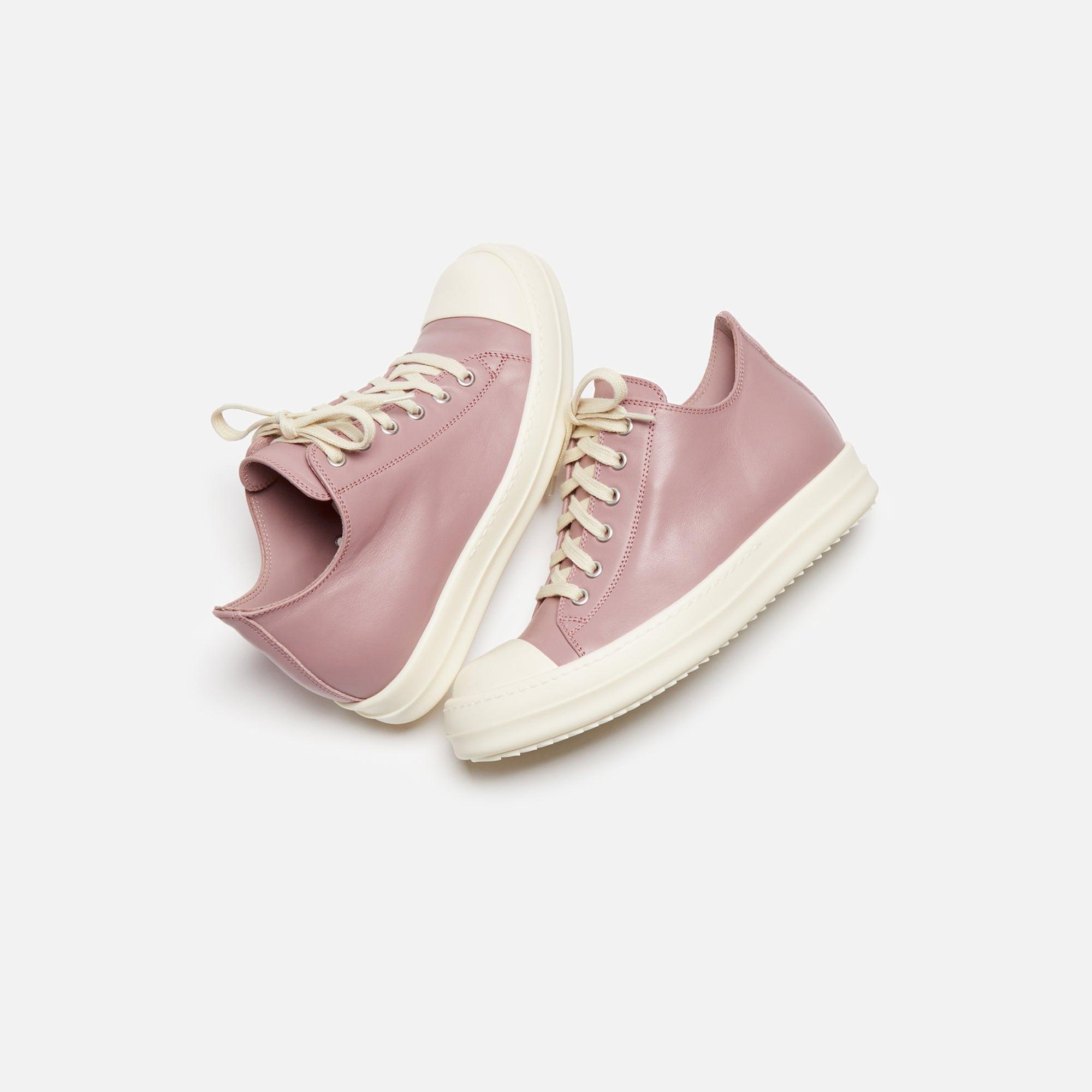 Rick Owens WMNS Low Sneakers - Dusty Pink / Milk / Milk Female Product Image