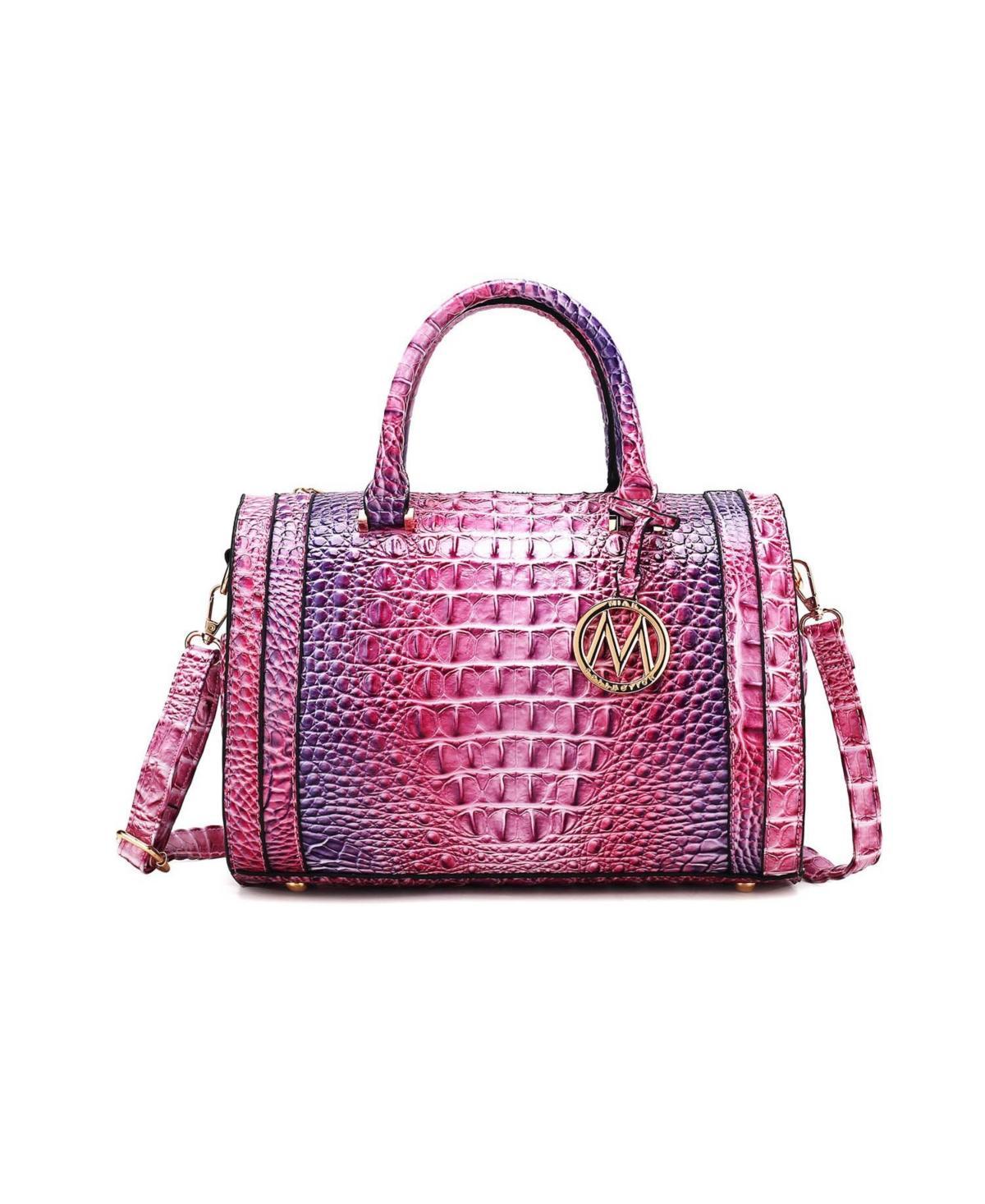 Mkf Collection Eleanor Gradient Rainbow Faux Crocodile-Embossed Women s Satchel Bag by Mia K Product Image