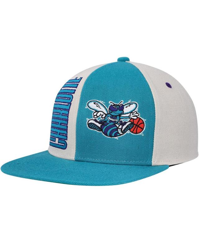 Mens Mitchell & Ness Cream Charlotte Hornets Hardwood Classics Pop Snapback Hat Product Image