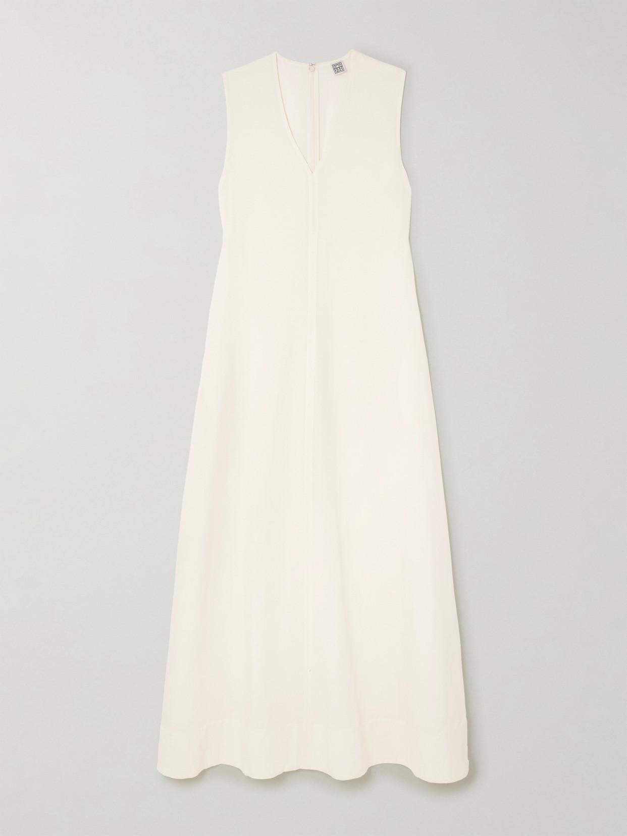 TOTÊME + Net Sustain Lyocell And Linen-blend Maxi Dress In Off-white product image