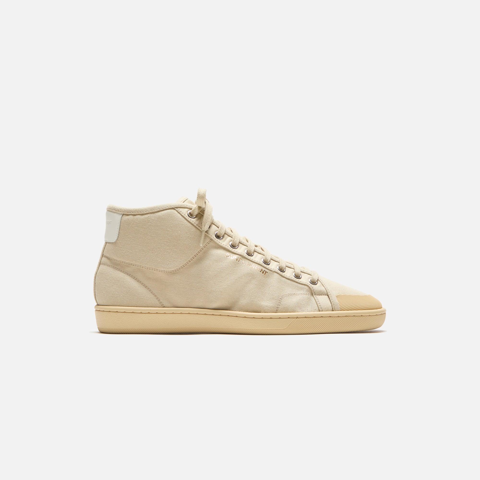 Saint Laurent SL39 Mid Top Sneaker - Beige Male Product Image