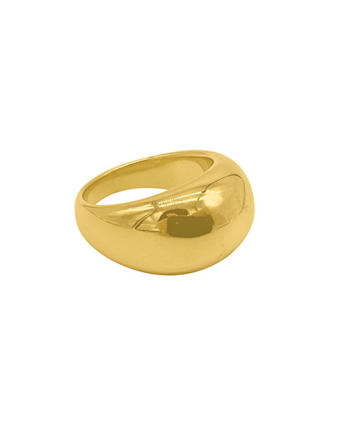 Adornia 14k Gold Plated Stainless Steel Dome Ring, Womens Yellow Product Image