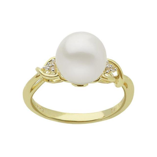 PearLustre by Imperial 14k Gold Over Silver Freshwater Cultured Pearl Ring, Womens White Product Image