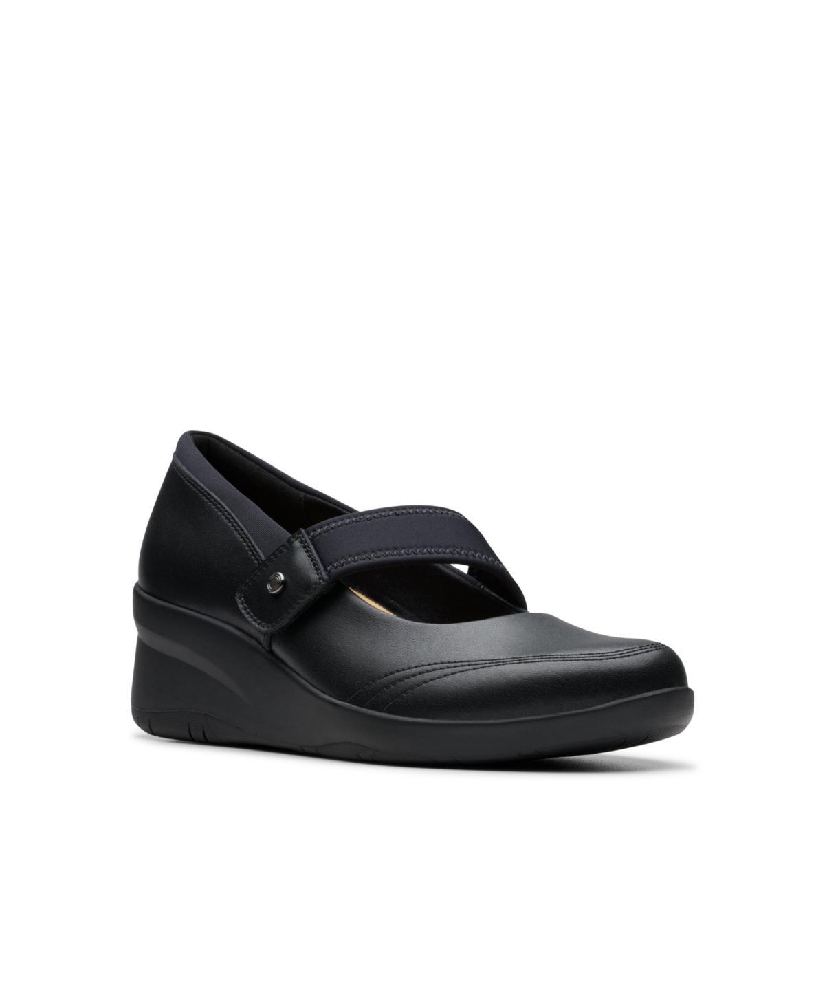 Clarks Suttyn May Womens Leather Mary Jane Wedge Shoes Product Image