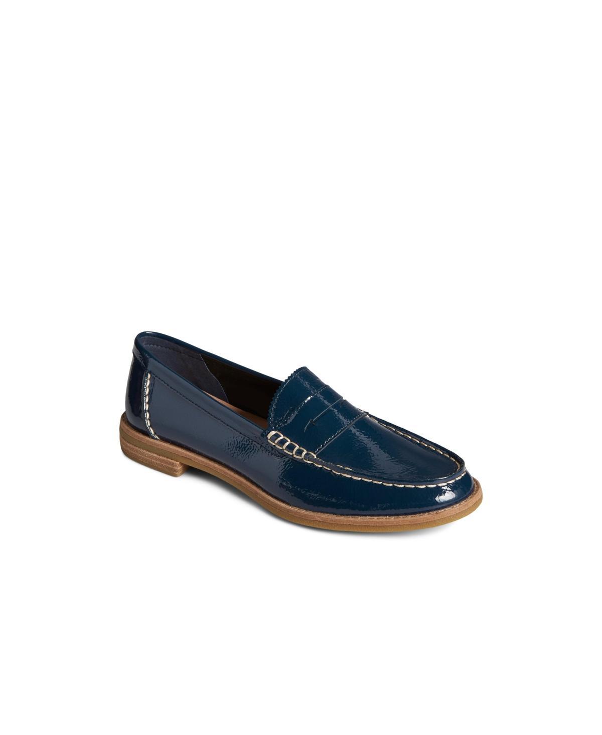 Sperry Womens Seaport Penny Crinkle Patent Leather Penny Loafers Product Image